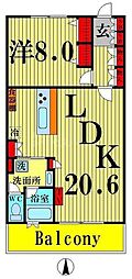 ロイヤルパークス西新井 1LDKの間取図画像
