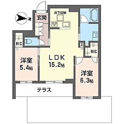 プラムテラス 2LDKの間取図画像