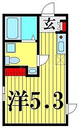 オアシス五反野 ワンルームの間取図画像