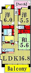 レーベンハイム西新井セレンティーレ 3LDKの間取図画像