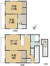 サンライズ舎人 3LDKの間取図画像