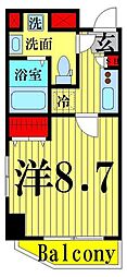 ジェノヴィア東京Northグリーンヴェール 1Kの間取図画像