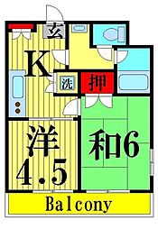 第一正五コーポ 2Kの間取図画像