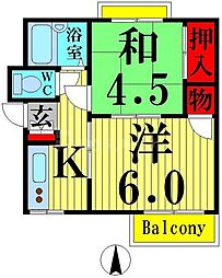 第2ペガサスB 2Kの間取図画像