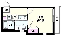 NSGATE江北1 1Kの間取図画像