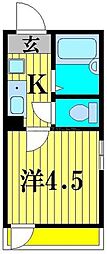 シャンテ谷在家 1Kの間取図画像