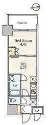 Alivis五反野 1DKの間取図画像
