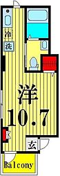 アクアフォレスタ西綾瀬 ワンルームの間取図画像