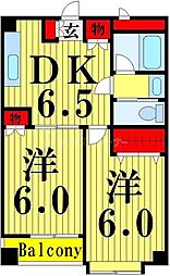 パヴィヨンブラン 2DKの間取図画像