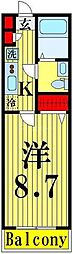 アーバハイツ扇大橋 1Kの間取図画像