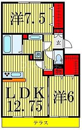 シトロンフレア 2LDKの間取図画像