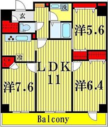 RoyalKJ 2SLDKの間取図画像