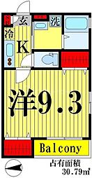 プリムローズ梅島 1Kの間取図画像
