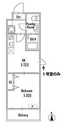GRAN PASEO西新井 1DKの間取図画像