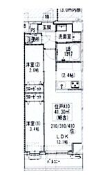 GENOVIA梅島 2LDKの間取図画像