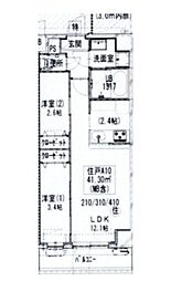 GENOVIA梅島 2LDKの間取図画像