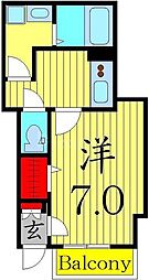 シャルマン1 1Kの間取図画像