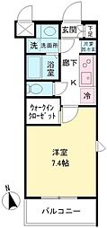 リプラ桜上水 1Kの間取図画像