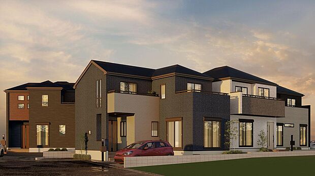 カースペース2台!個性あふれ、毎日の暮らしにゆとりを齎す全4邸が誕生します!※完成イメージパース