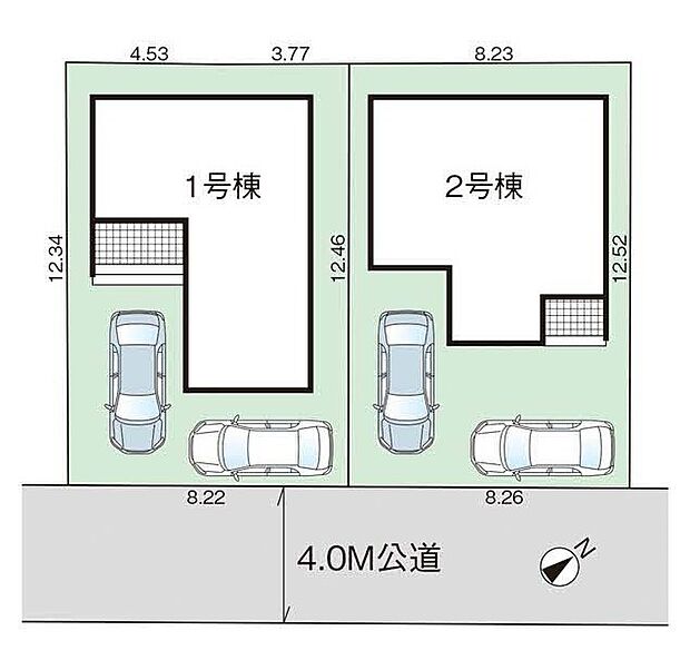 区画図・カースペース2台可