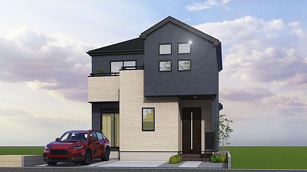 閑静な住宅街に佇み、緑を経由したさらりとした風が通る全2邸!子育てに優しい落ち着いた住環境!※完成イメージパース