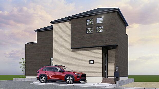 閑静な住宅街に佇み、緑を経由したさらりとした風が通る 全2邸!子育てに優しい落ち着いた住環境!※施工例