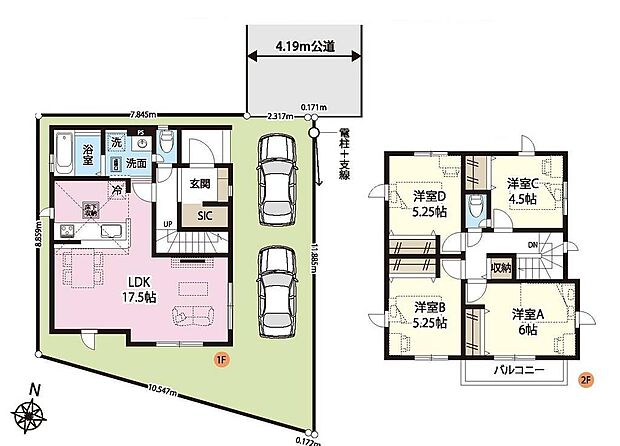 【4LDK】全居室にクローゼット完備!シューズクローク&ホール収納も♪