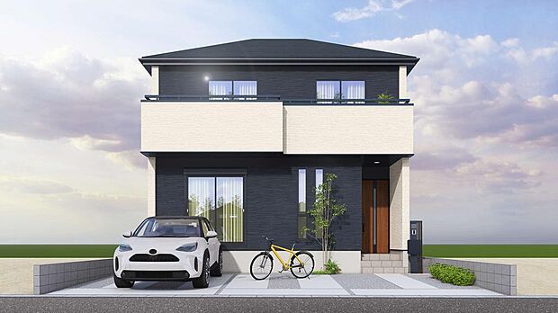 忙しない毎日にゆとりをもたらす広々ゆったりリビングダイニング♪シンプルモダンな外観は飽きの来ないデザイン性に富んでいます♪　※施工例イメージパース