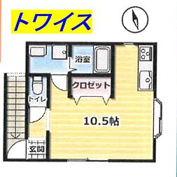 Kフラッツ 1Kの間取図画像