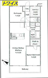 ファミネス東青梅 2SLDKの間取図画像