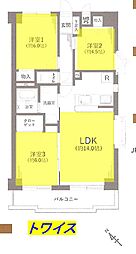 武蔵野拝島ハイツ 3LDKの間取図画像
