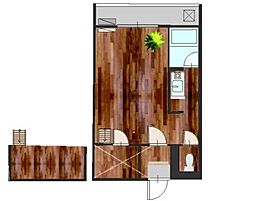 セザンヌ西高師 1階ワンルームの間取り