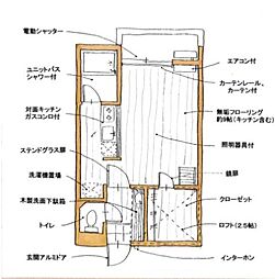 セザンヌ中央通 ワンルームの間取図画像
