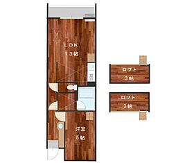 セザンヌ原町 1LDKの間取図画像