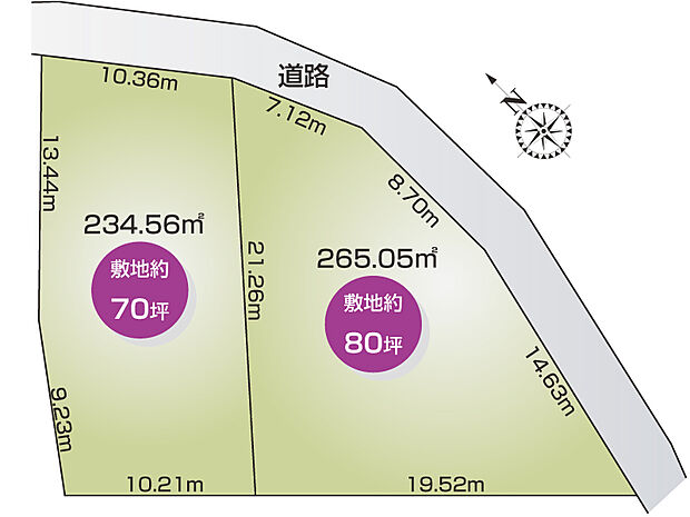 古河市大堤全2区画◆全体区画図