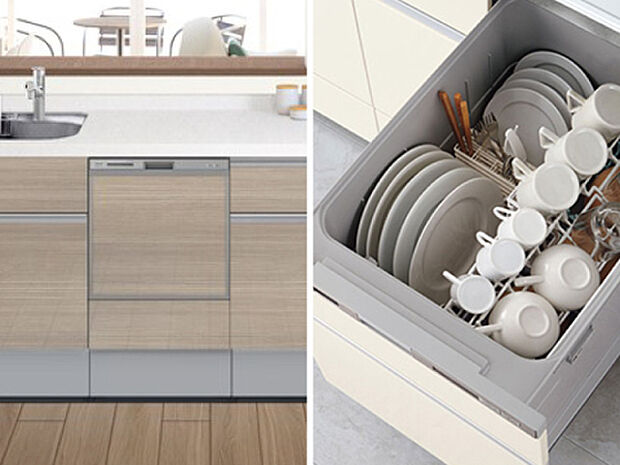 【食器洗い乾燥機(設備画像)】　■家事の効率UPに一役買ってくれる食洗機は手荒れも軽減し節水も実現してくれます。