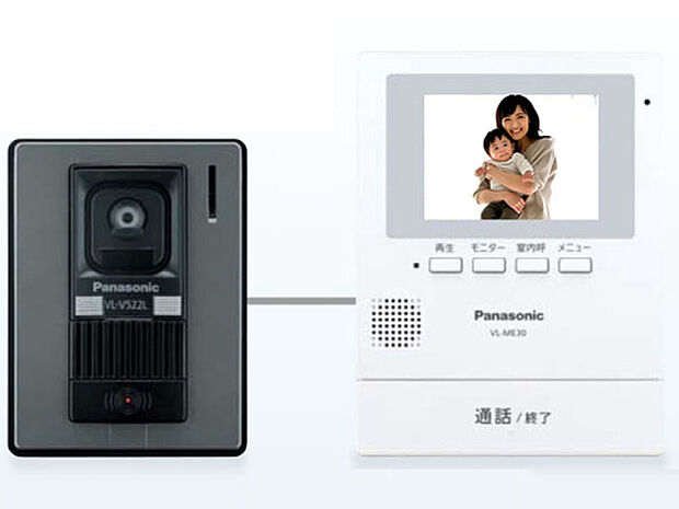 【テレビドアホン　-　Panasonic　-(設備画像)】　■ドアを開ける事無く来訪者を安全に確認できるドアホンです。カラー画面で録画ができますので留守中の訪問者の確認も簡単です。