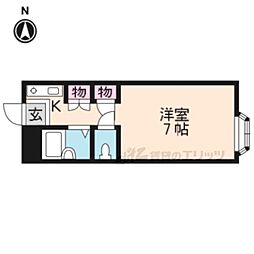 弐番館 2階1Kの間取り