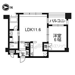 リーガル京都烏丸通り 10階1LDKの間取り