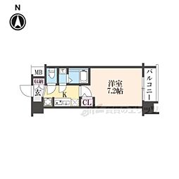 JR山陰本線 二条駅 徒歩15分の賃貸マンション 3階1Kの間取り