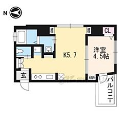 JR東海道・山陽本線 京都駅 徒歩5分の賃貸マンション 10階1DKの間取り