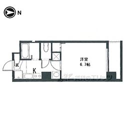 ＯＫＵＮＯ御所東ビル 3階1Kの間取り