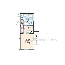 CREST TAPP京都丹波口II 2階ワンルームの間取り