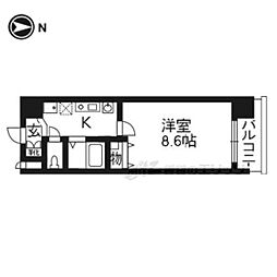 ＫＤＸレジデンス西大路 8階1Kの間取り