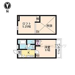 ロフティ智恵光院南 3階1Kの間取り