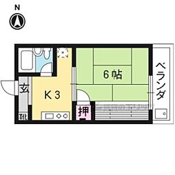ハイツ泉 1階1Kの間取り