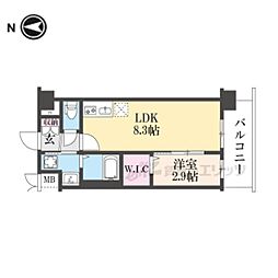 ソルテラス京都JUJO薫 6階1LDKの間取り