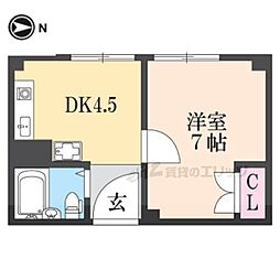 イーストビル 403 4階1DKの間取り