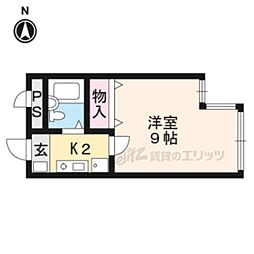 珠光ビル百万遍 5階1Kの間取り