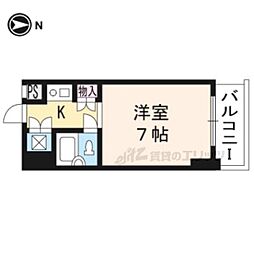 シリウス星の子 8階1Kの間取り